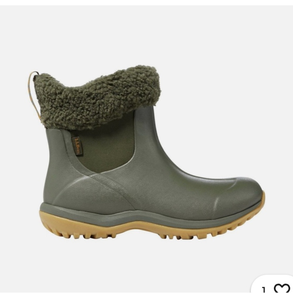 L.L. Bean Womens Insulated Wellie Rainboots Dark Loden Green Size 6 EUC